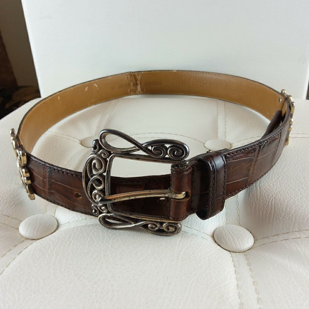 Lady Canterbury brown croco leather belt
